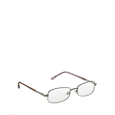 2WO.OPTICS Brown tortoiseshell metal frame tinted reading glasses